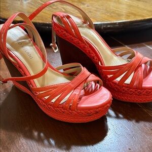 ANTONIO MELANI Red Wedge Sandals